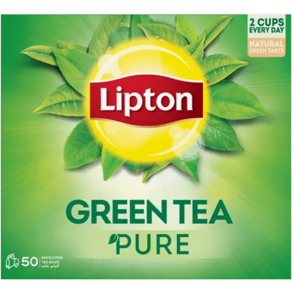 Lipton Pure Green Tea Enveloped Tea Bags, 50 Tea Bags