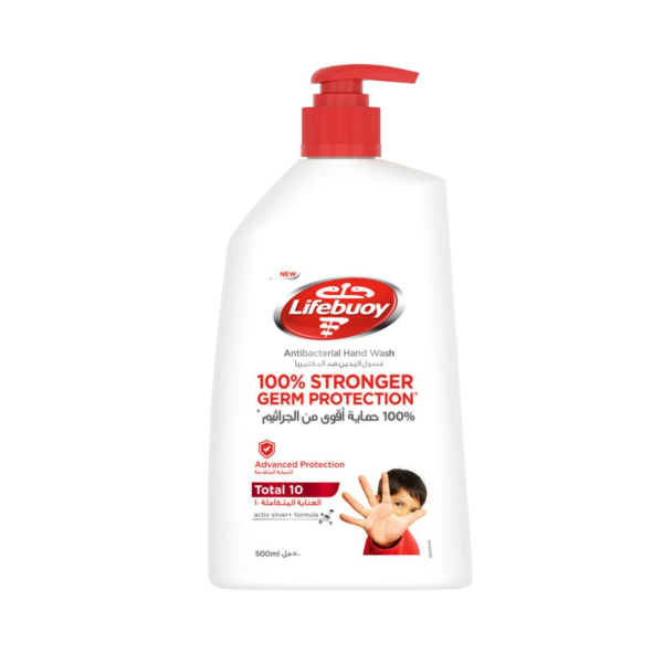 Lifebuoy Antibacterial Hand Wash Total 10 For 100% Stronger Germ Protection In 10 Seconds 500 ml