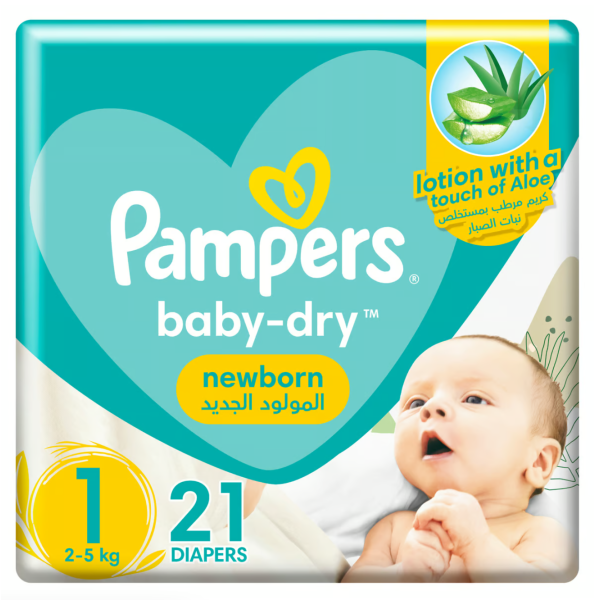 Pampers Baby-Dry Newborn  Size 1 2-5 kg Carry Pack 21 pcs