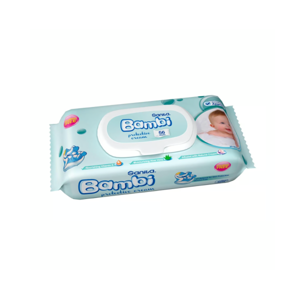 Sanita Bambi Baby Wipes Protective Cream 56 pcs