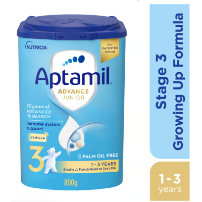 Aptamil Advance Junior Stage 3 Growing Up Formula Vanilla Flavour From 1-3 Years 800 g