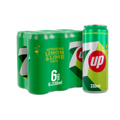 7UP Carbonated Soft Drink Cans 6 x 330 ml