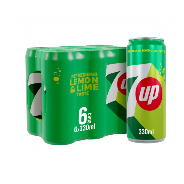 7UP Carbonated Soft Drink Cans 6 x 330 ml