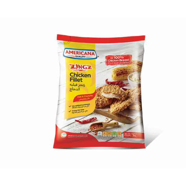 Americana Zingz Hot & Crunchy Chicken Fillet 10-12 pcs 1 kg