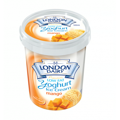 London Dairy Yoghurt Mango Ice Cream Low Fat 500 ml