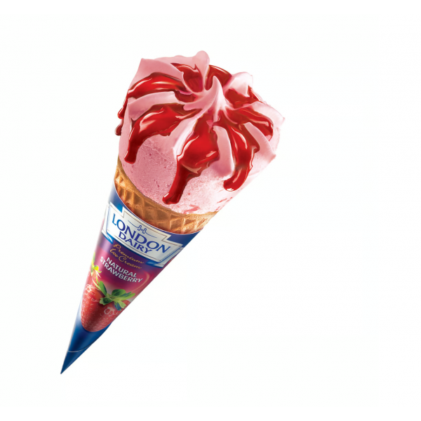 London Dairy Strawberry Ice Cream Cone 120 ml