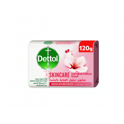 Dettol Skincare Anti-Bacterial Bathing Soap Bar Rose & Sakura Blossom Fragrance 120 g