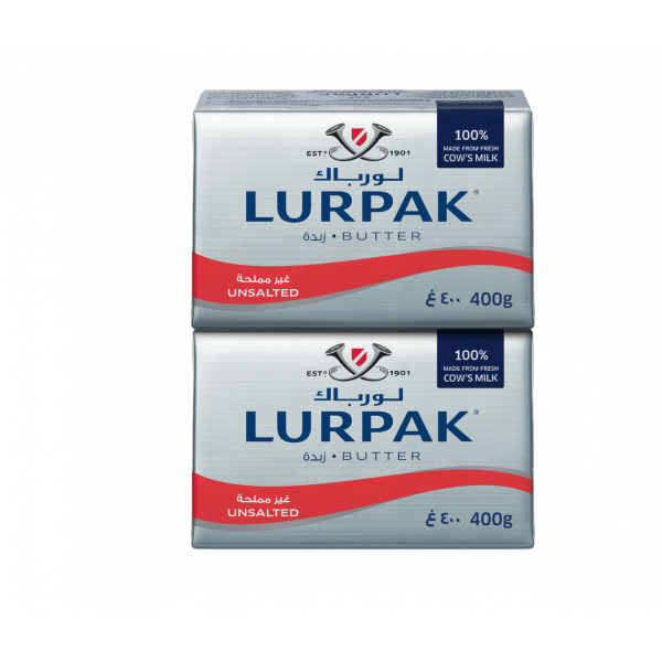 Lurpak Butter Block Unsalted 2 x 400 g